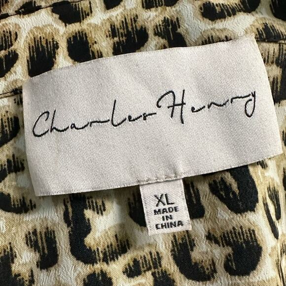 Charles Henry Leopard Print Button Front Dress Size XL - Picture 6 of 8